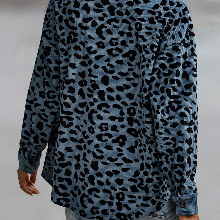 Full Size Leopard Buttoned Jacket