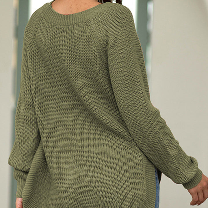Round Neck Ribbed Knit Top
