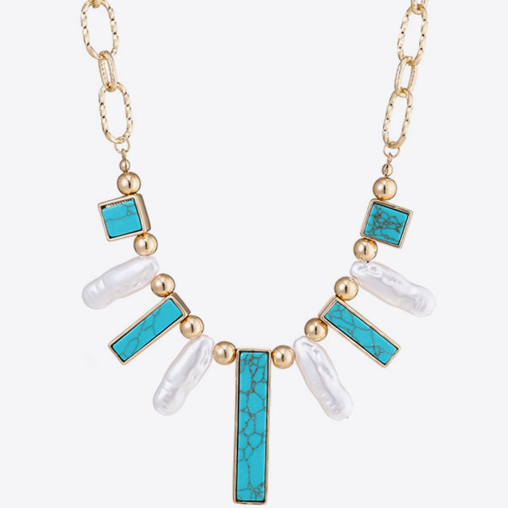 Turquoise Alloy Necklace