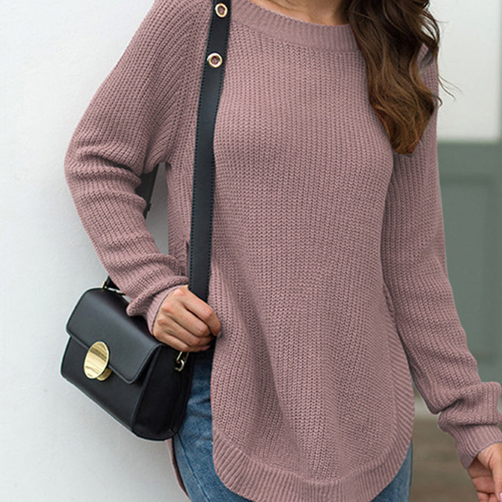 Round Neck Ribbed Knit Top