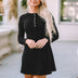 Round Neck Long Sleeve Buttoned Mini Dress