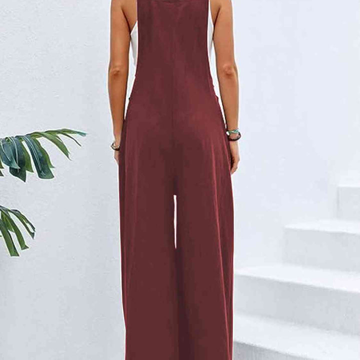 Full Size Wide Leg Overalls with Pockets