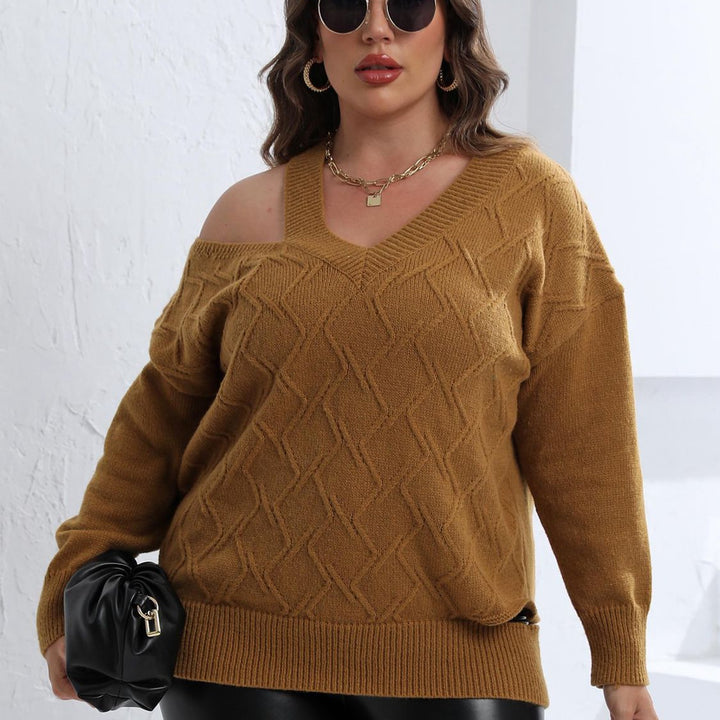 Plus Size Cutout V-Neck Sweater